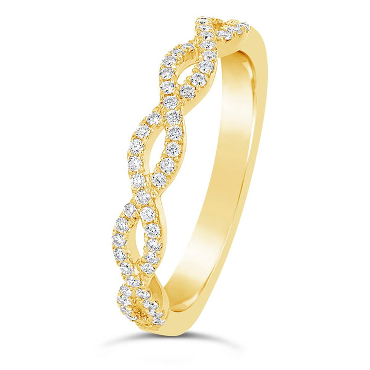 Cross Over Diamond Wedding Band - CR3995D-B