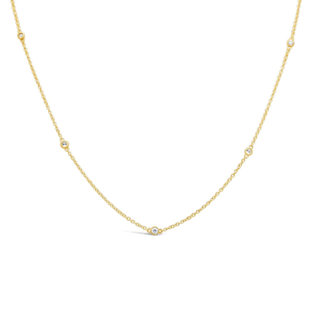 Yellow Gold Diamonds By The Yard Necklace - MN10223-24"