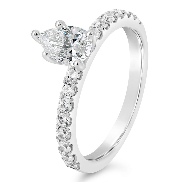 Classic Pear Shape Diamond Engagement Ring