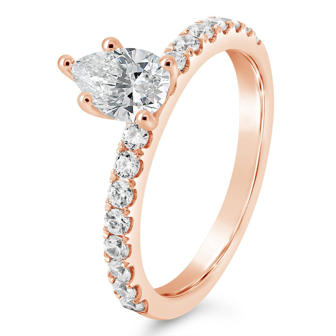 Classic Pear Shape Diamond Engagement Ring