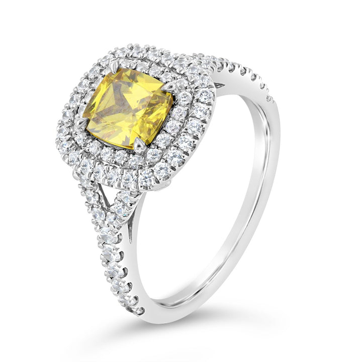 Double Halo Diamond Engagement Ring