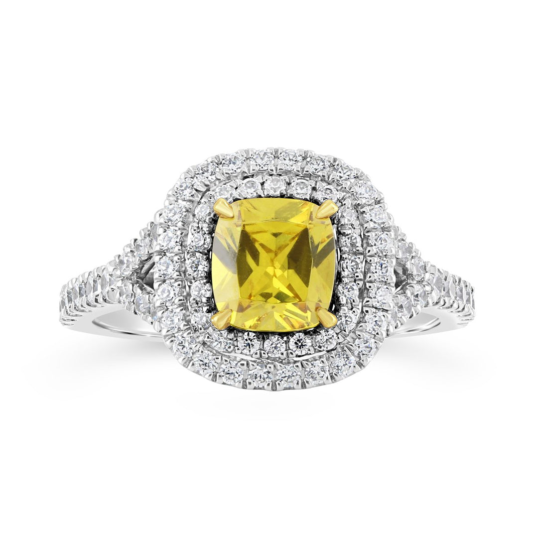 Double Halo Diamond Engagement Ring