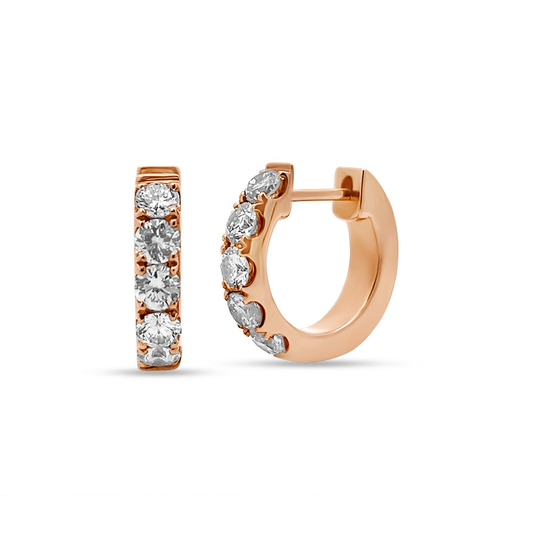 Rose Gold Diamond Huggies Earrings - 0SPE522