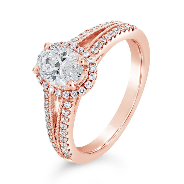 Vintage Inspired Diamond Halo Engagement Ring