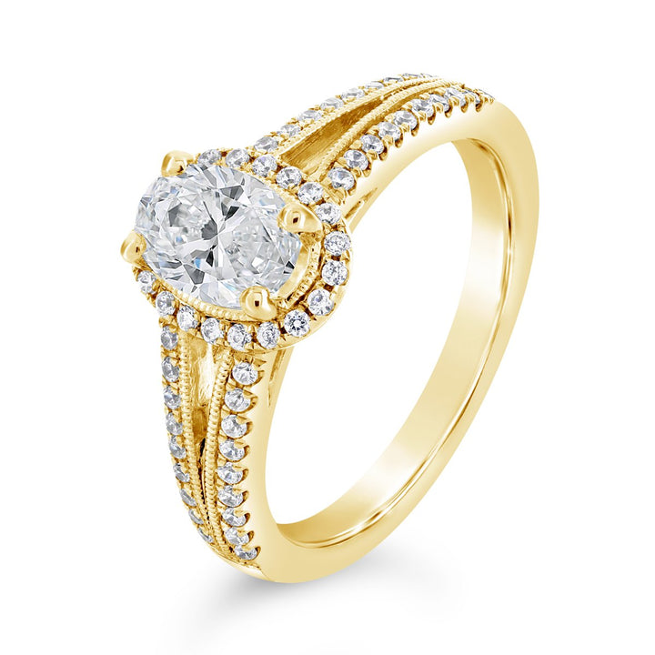 Vintage Inspired Diamond Halo Engagement Ring