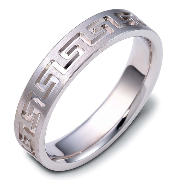 Dora Carved Gold Men's Wedding Band - 1794