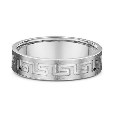 Dora Carved Gold Men's Wedding Band - 1794