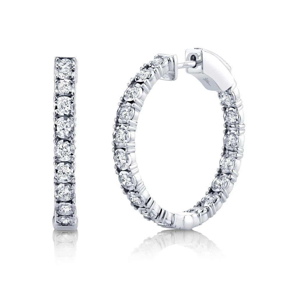 Inside Outside Diamond Hoop Earrings - SC55006309