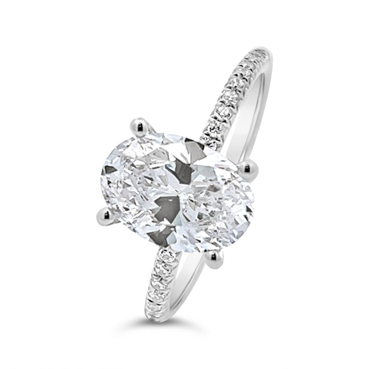 One Piece Casting Pave Diamond Engagement Ring