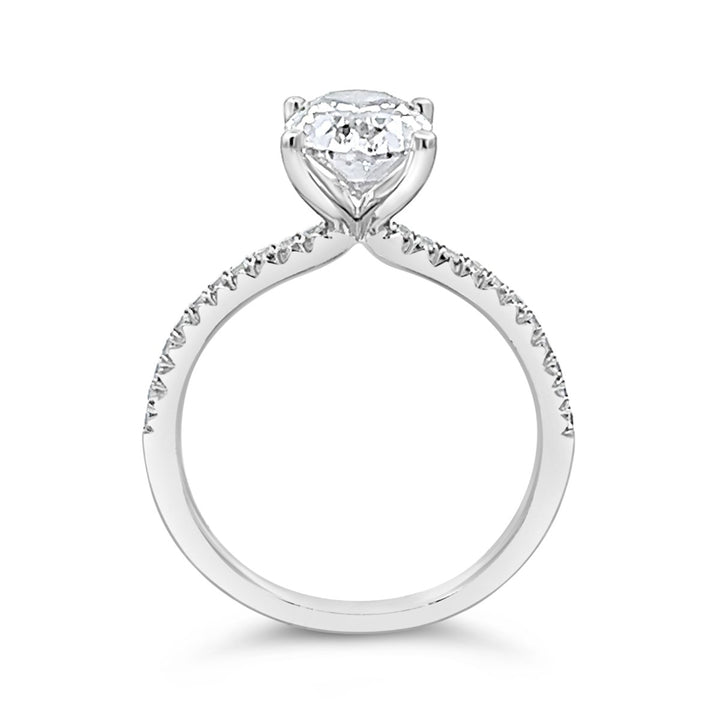One Piece Casting Pave Diamond Engagement Ring