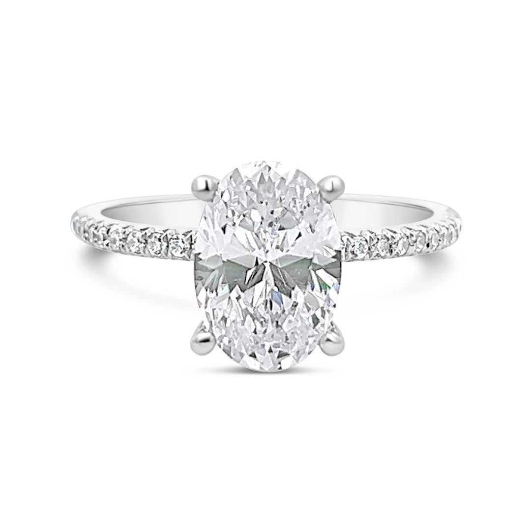 One Piece Casting Pave Diamond Engagement Ring