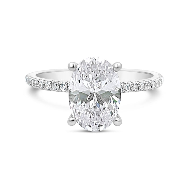 One Piece Casting Pave Diamond Engagement Ring
