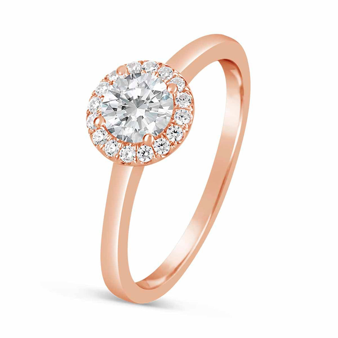 Modern Diamond Halo Engagement Ring