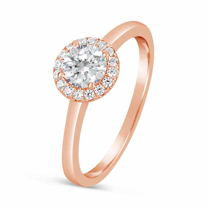 Modern Diamond Halo Engagement Ring