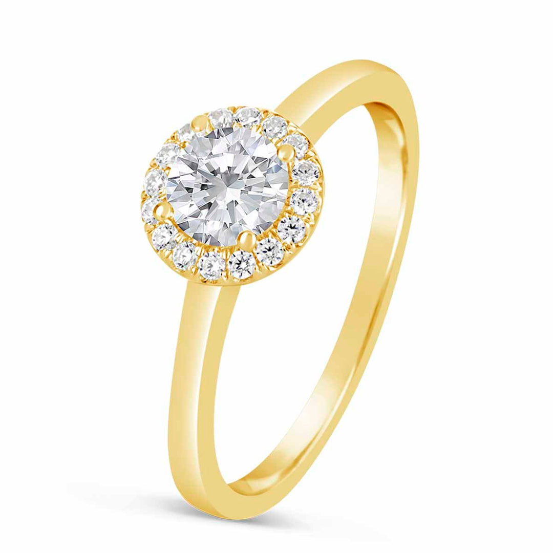 Modern Diamond Halo Engagement Ring