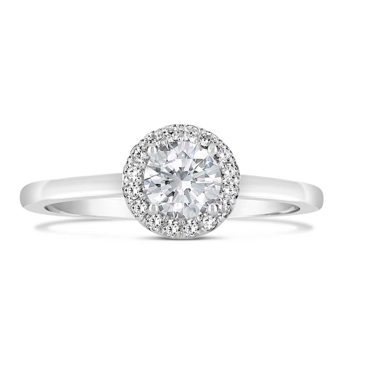 Modern Diamond Halo Engagement Ring