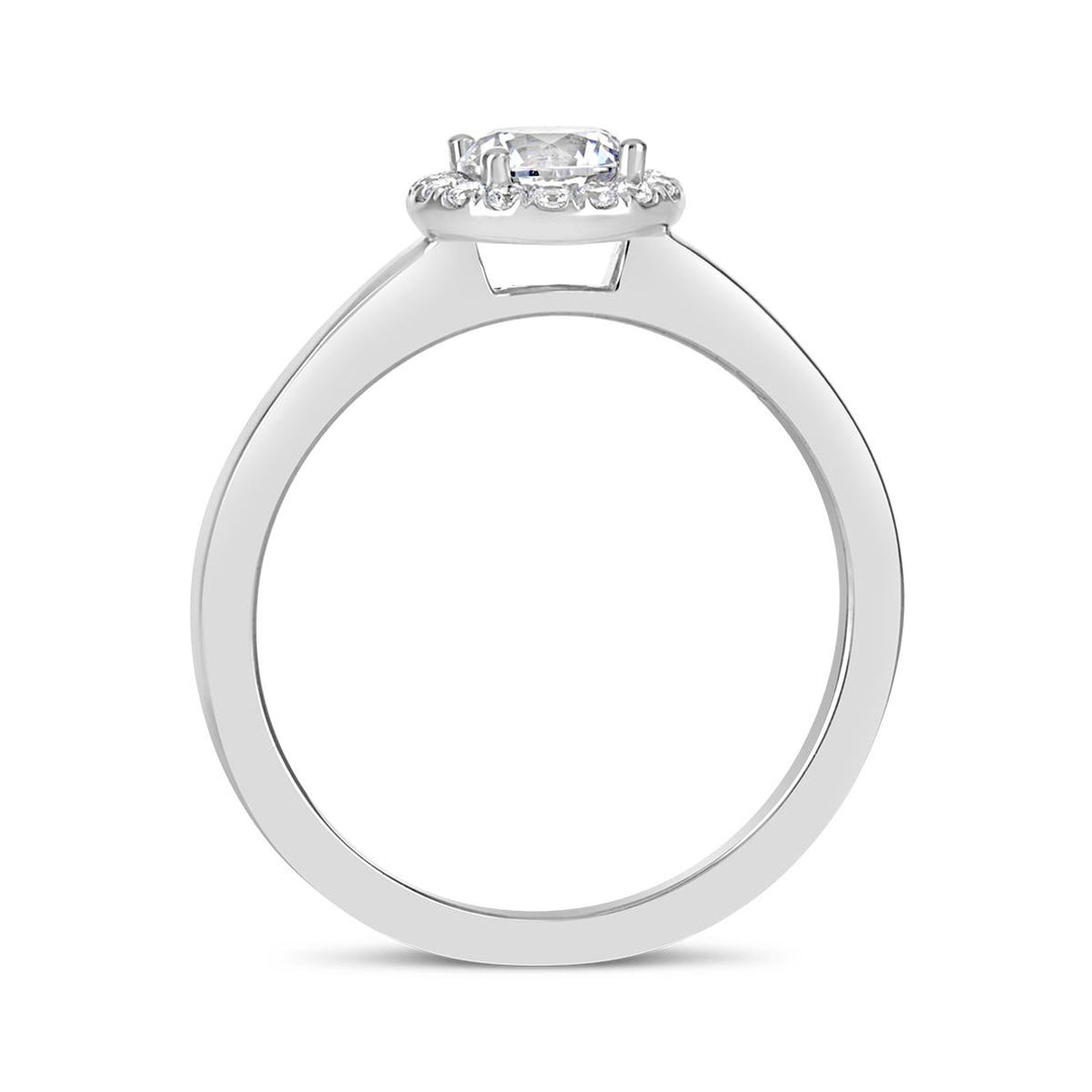 Modern Diamond Halo Engagement Ring