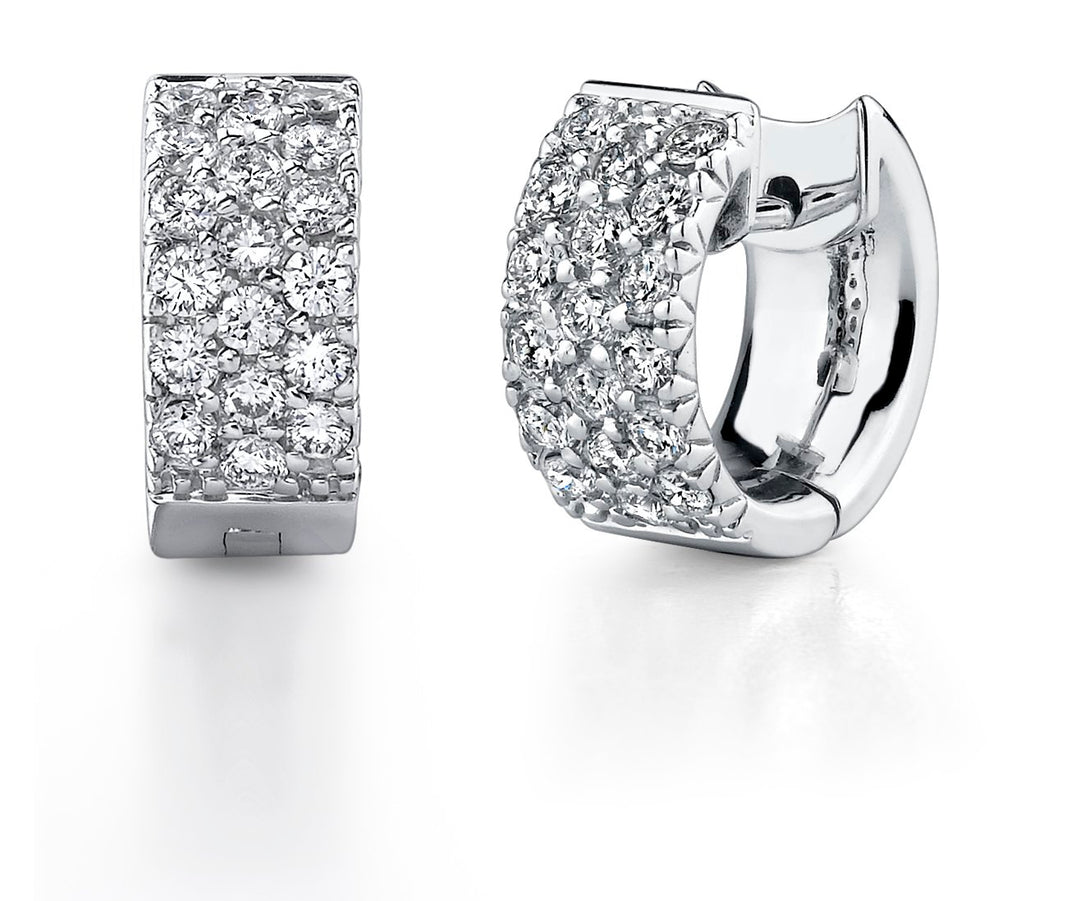Pave Diamond Hoop Earrings - 2L42DW