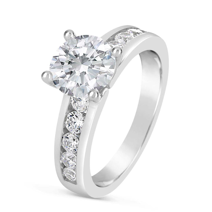 Diamond Channel Set Engagement Ring