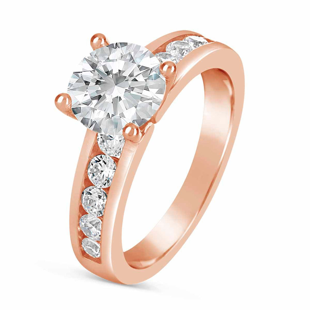 Diamond Channel Set Engagement Ring