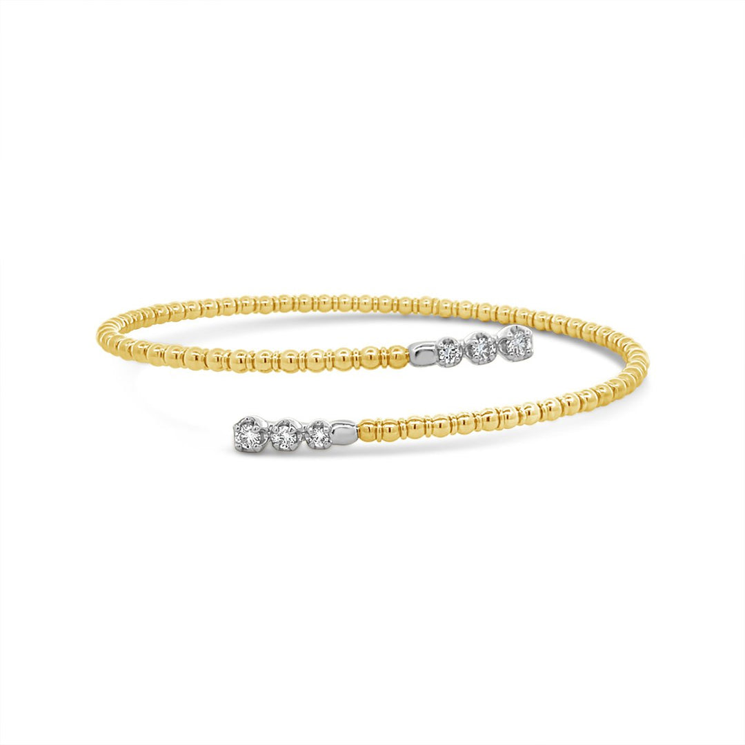 Yellow & White Gold Diamond Bangle - BDD4672