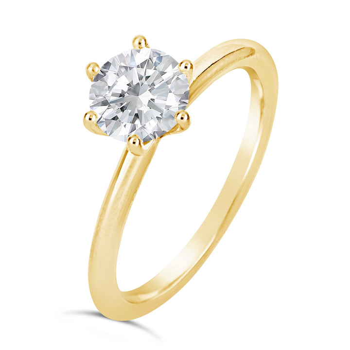 Classic 6 Prong Diamond Solitaire Engagement Ring