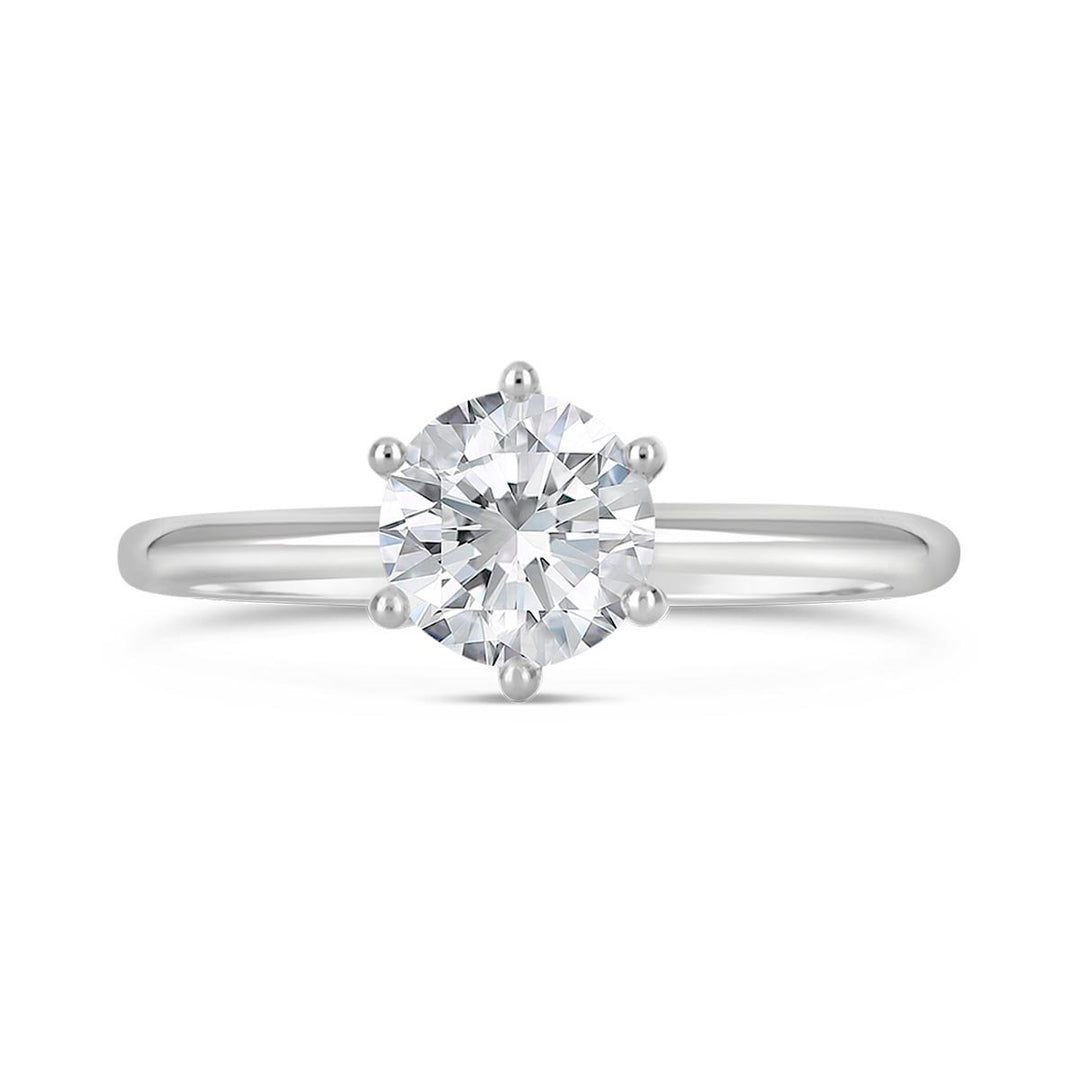 Classic 6 Prong Diamond Solitaire Engagement Ring