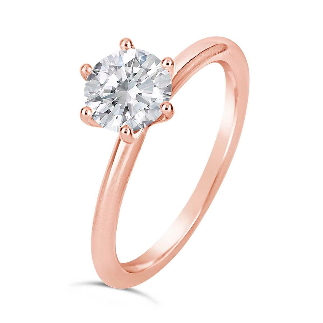 Classic 6 Prong Diamond Solitaire Engagement Ring