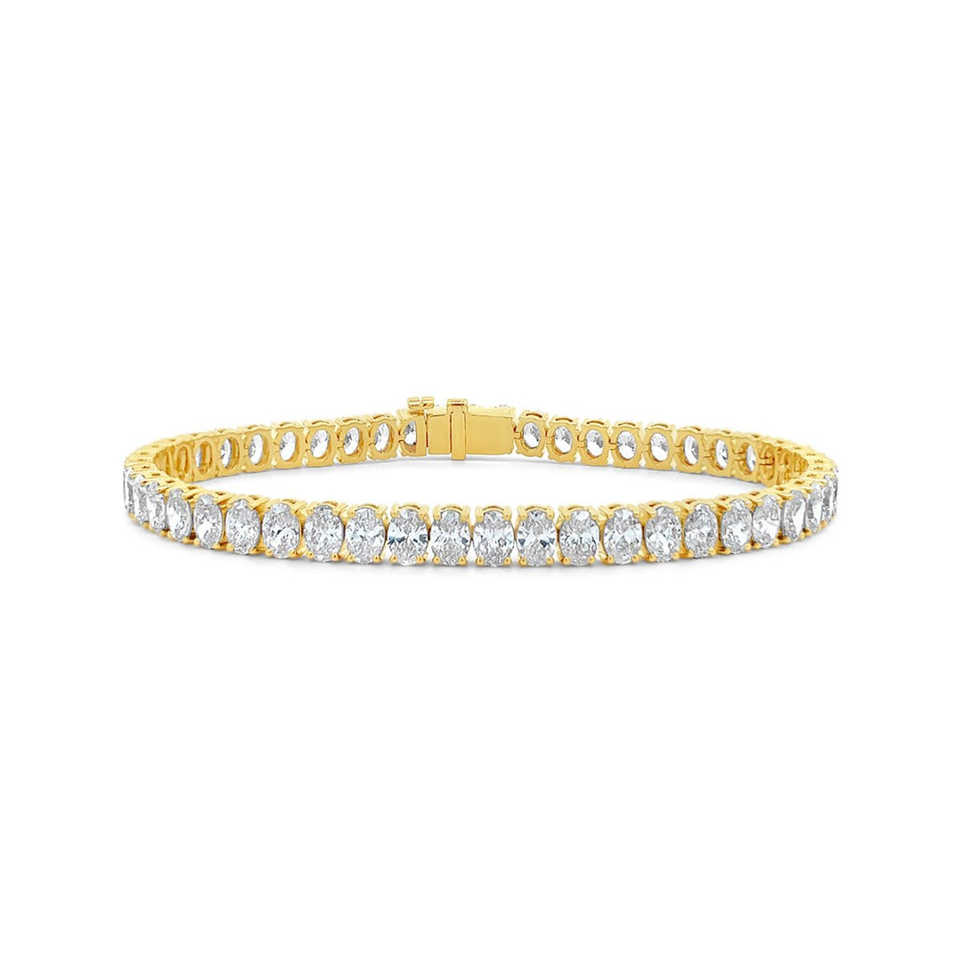 Yellow Gold Lab Grown Oval Diamond Tennis Bracelet - BC715