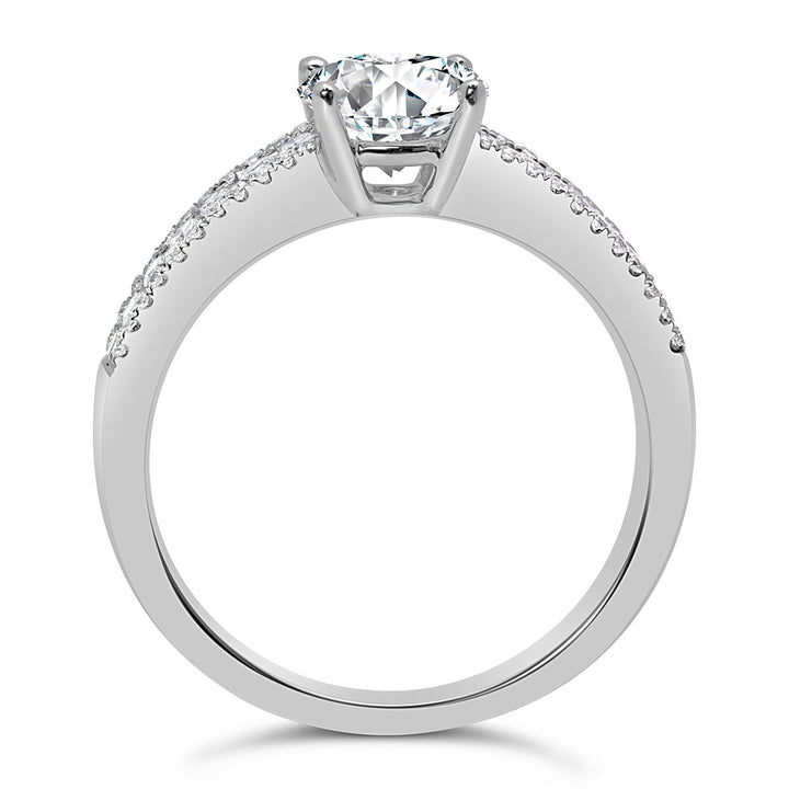 Triple Row Wide Band Diamond Engagement Ring - CR0936D