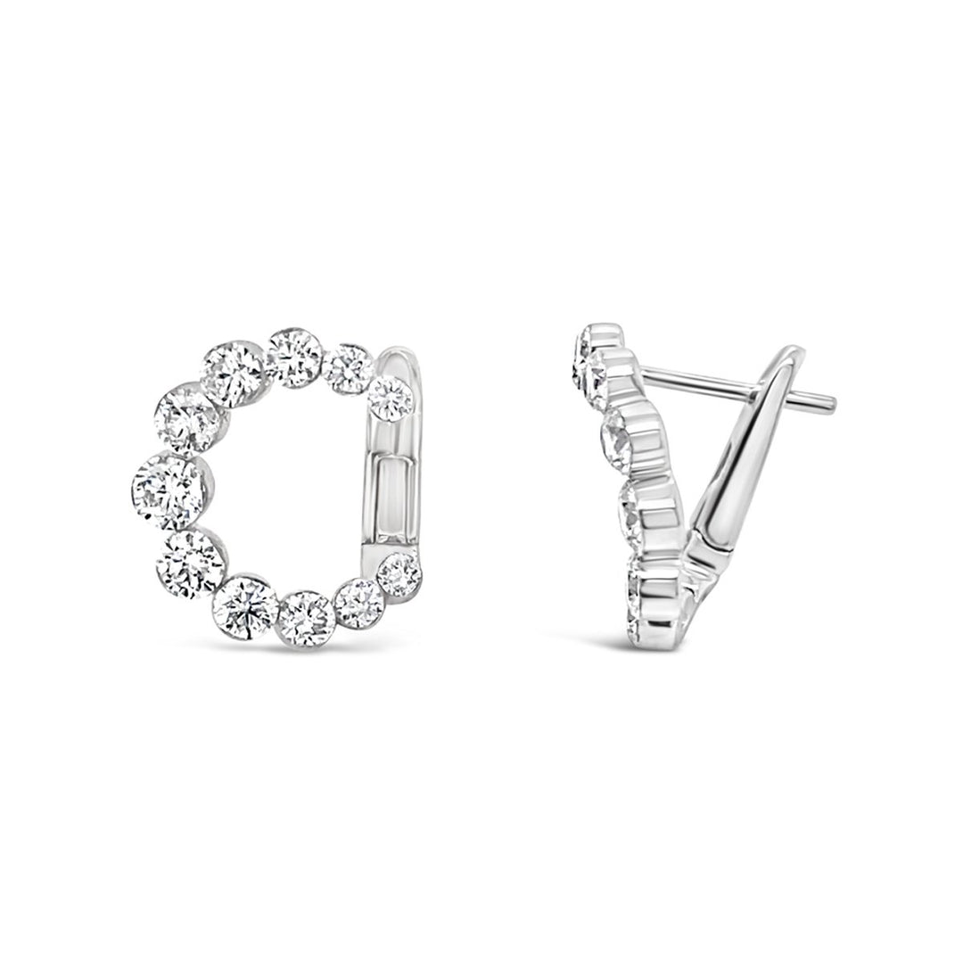 White Gold Diamond Earrings - H3QE32