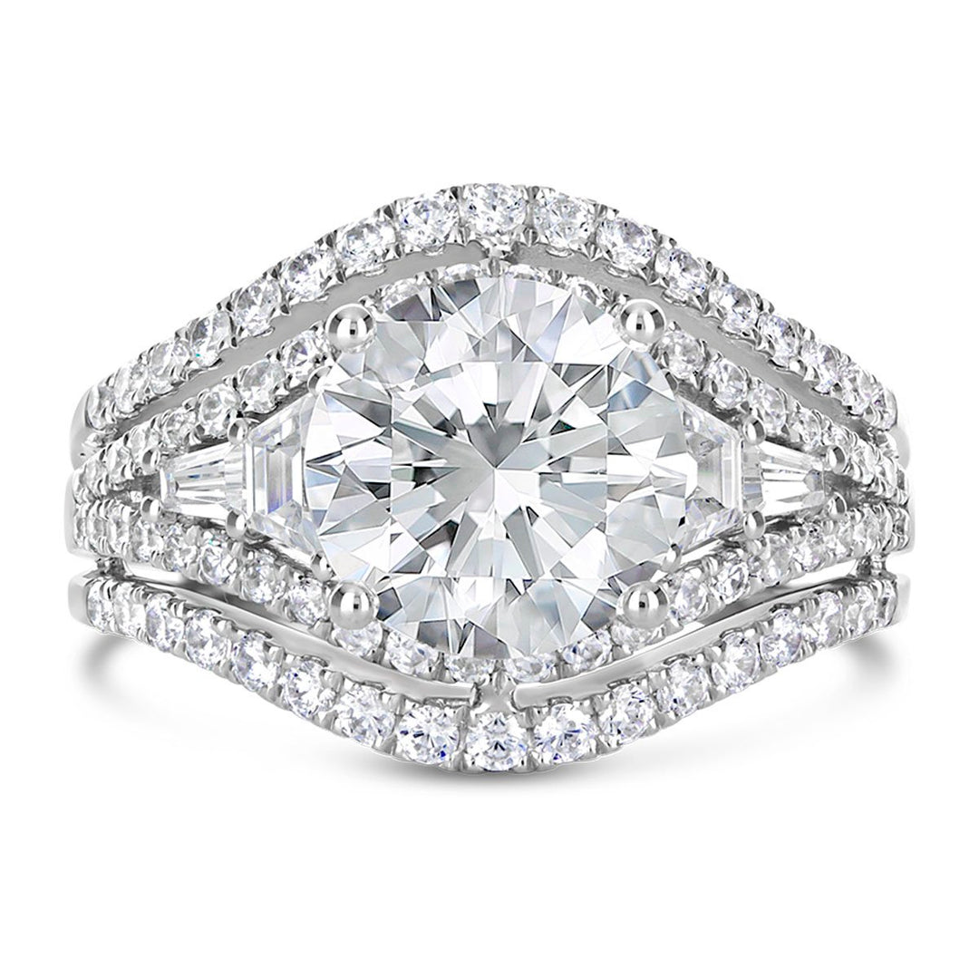 Wide Band Diamond Engagement Ring