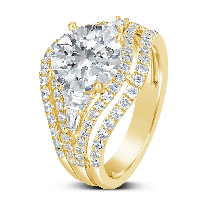 Wide Band Diamond Engagement Ring