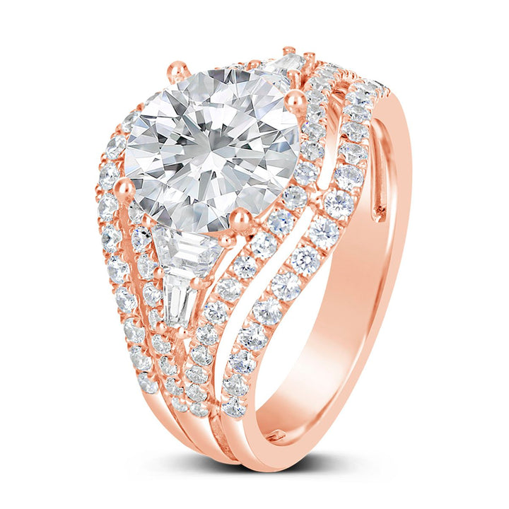 Wide Band Diamond Engagement Ring