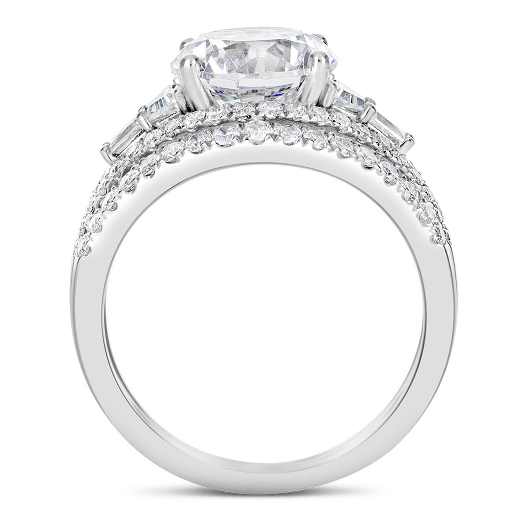 Wide Band Diamond Engagement Ring