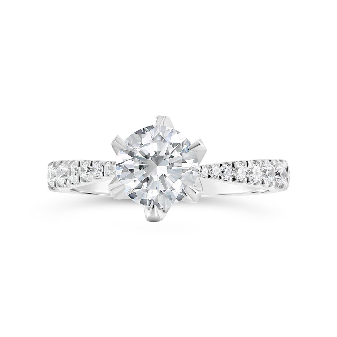 6 Prong Diamond Engagement Ring