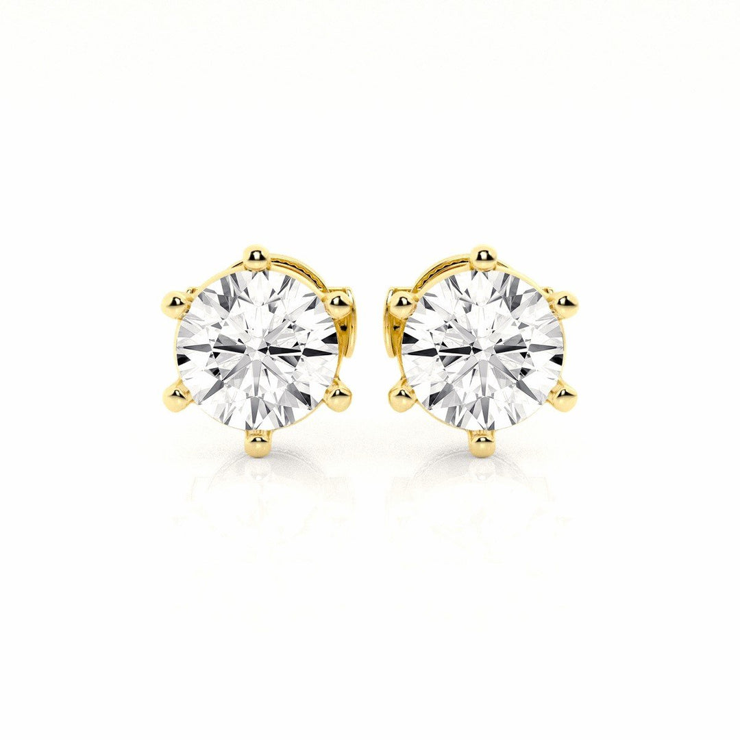 Yellow Gold Round DIAMOND STUDS - ER3755