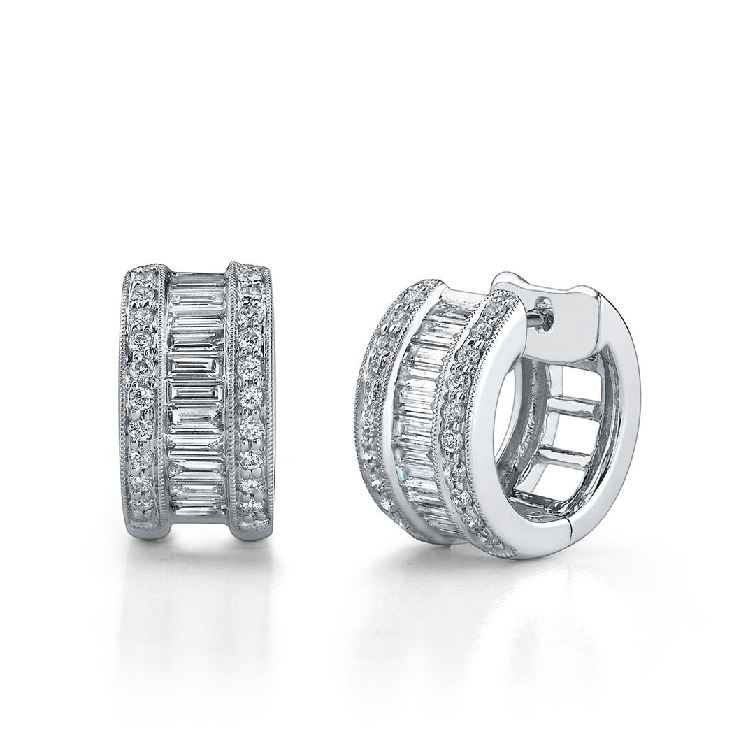 Diamond Diamond Hoop Earrings - ME0121