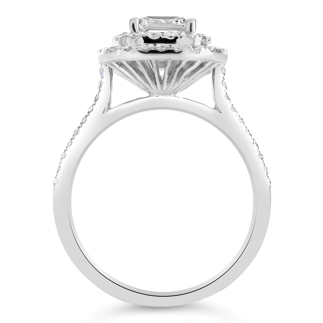Double Halo Diamond Engagement Ring