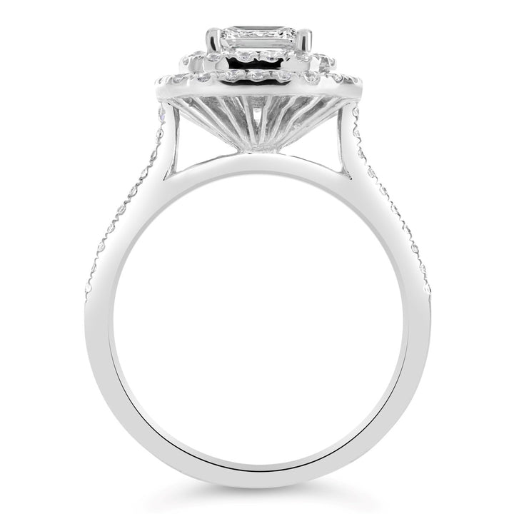 Double Halo Diamond Engagement Ring