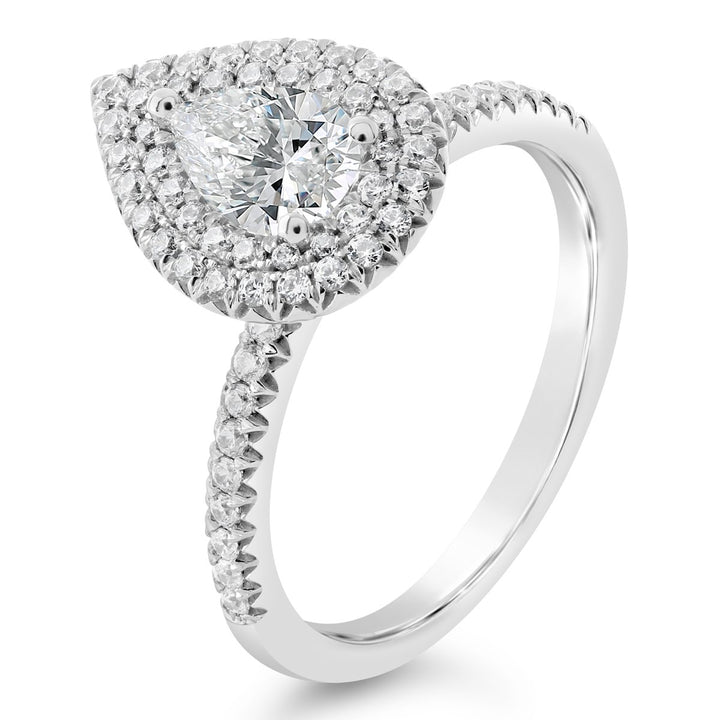 Double Halo Diamond Engagement Ring