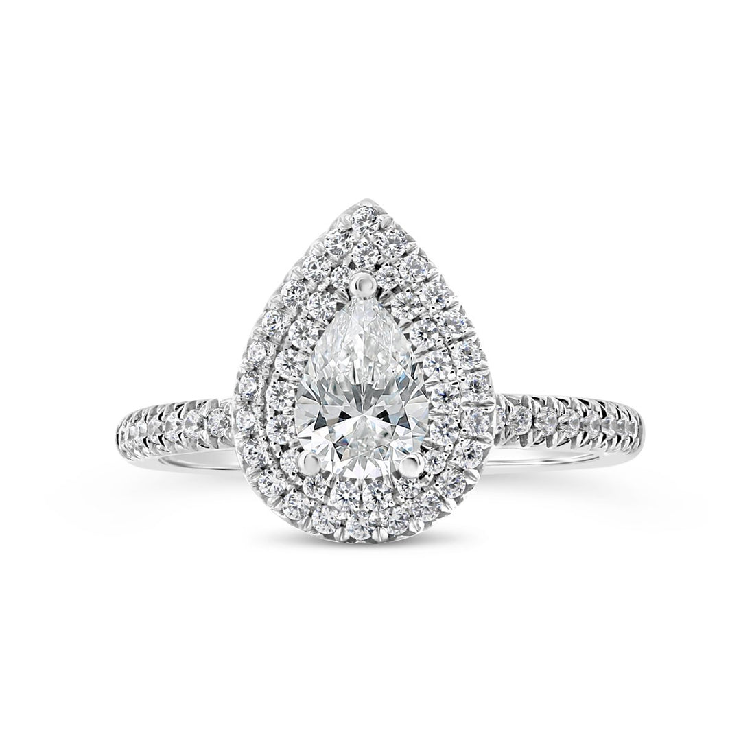 Double Halo Diamond Engagement Ring