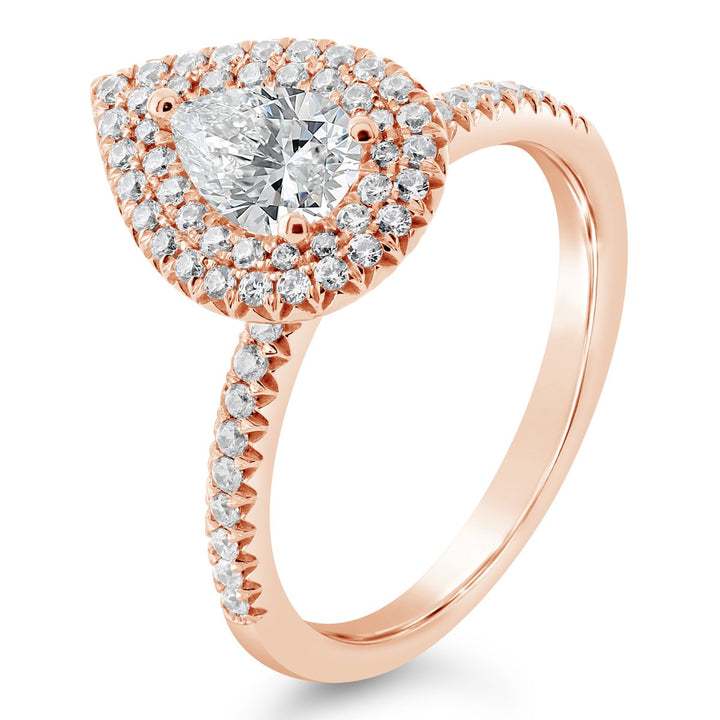 Double Halo Diamond Engagement Ring