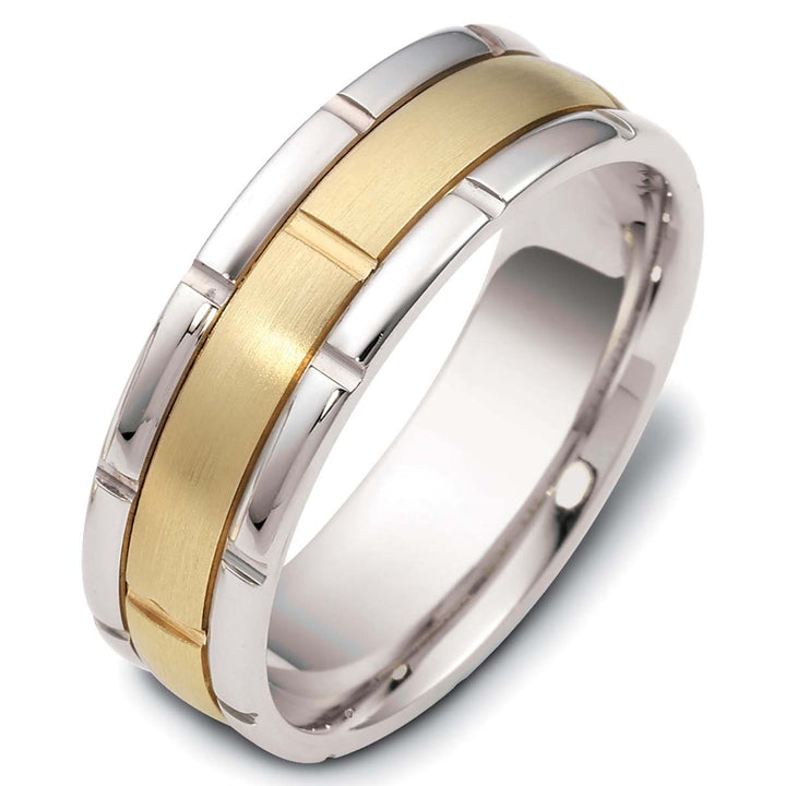 Men's Two Tone Gold Wedding Band - 1599