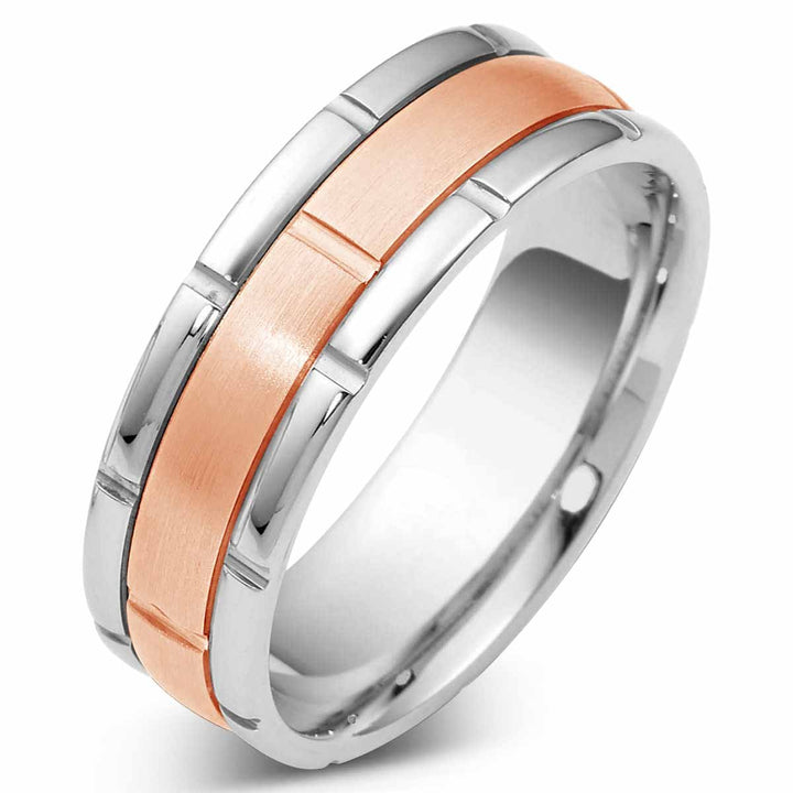 Men's Two Tone Gold Wedding Band - 1599