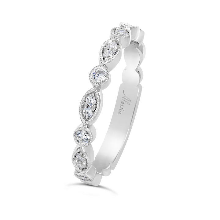 Vintage Style Diamond Wedding Band - ACE042
