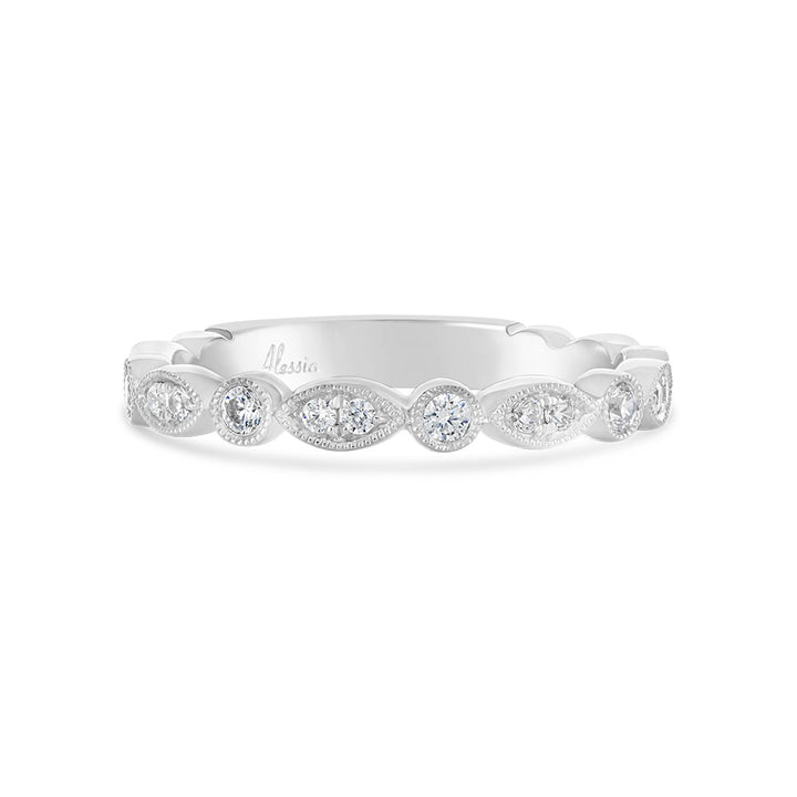 Vintage Style Diamond Wedding Band - ACE042