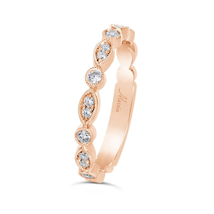 Vintage Style Diamond Wedding Band - ACE042