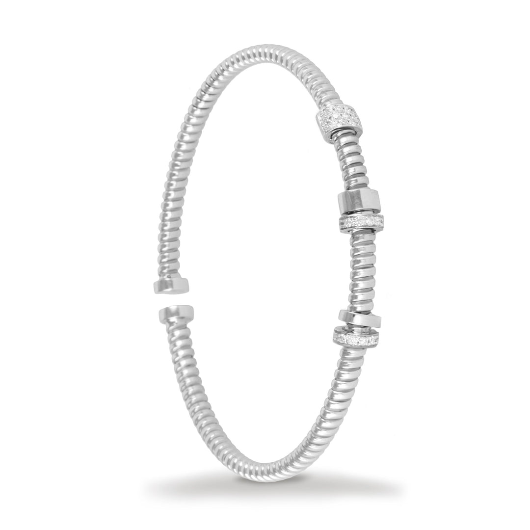 K Di Kuore Italian Moving Diamond Pave Flexi Bangle - K441652