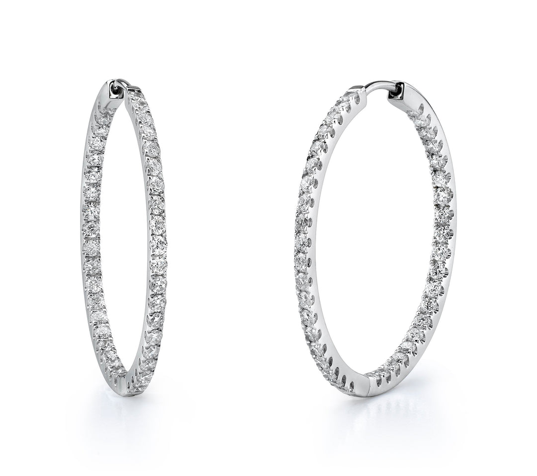Inside Outside Diamond Hoop Earrings - YJS6170E
